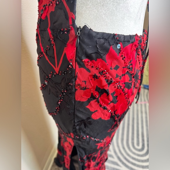 Vintage Cache floral silk dress size 8 - Picture 7 of 8